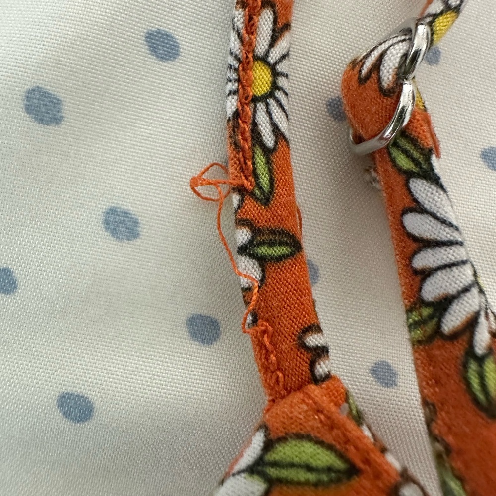Forever 21 Orange Daisy Print Crop Cami Top Button Front - Picture 5 of 7